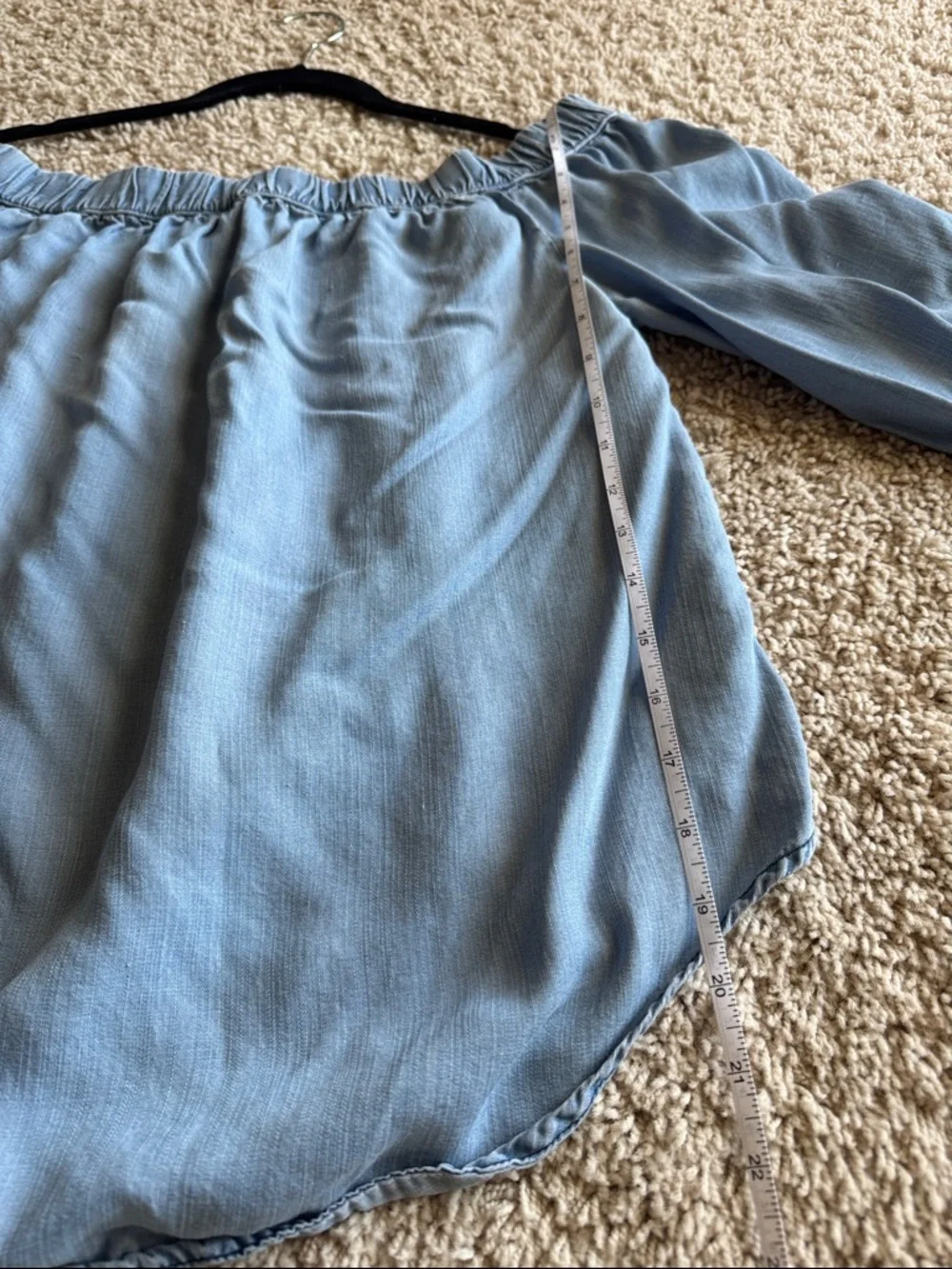 Who what wear denim blue off the shoulder blouse size M - Picture 8 of 8